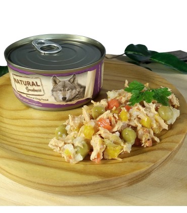 lata Natural Greatness pollo con verduras comida natural para perros