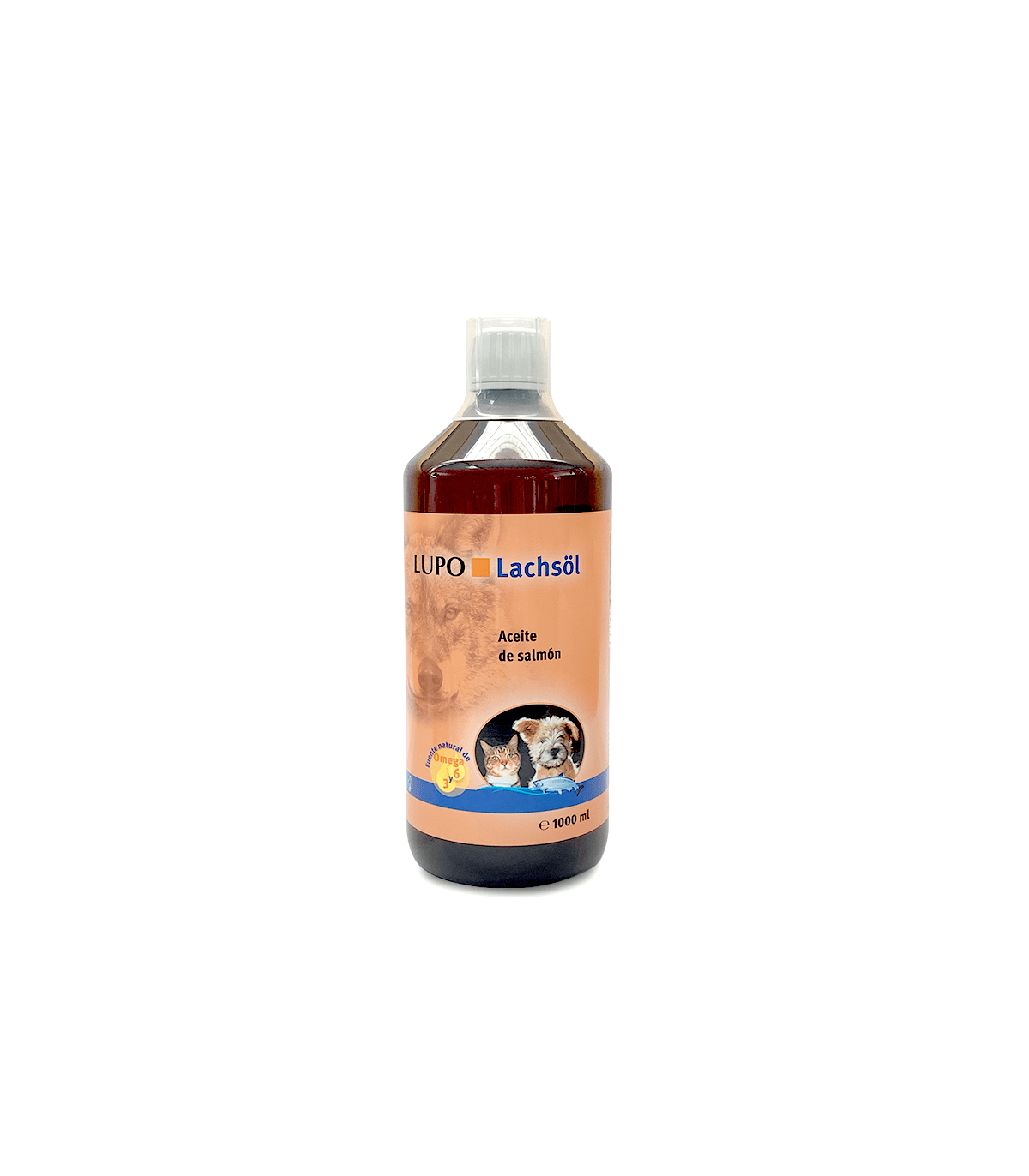 Complemento alimenticio natural para perros -- Aceite de salmón