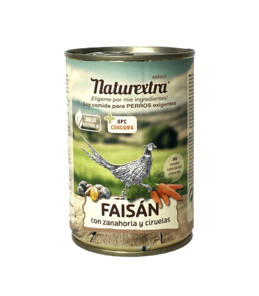 NATUREXTRA COMIDA HUMEDA FAISAN CON ZANAHORIA Y CIRUELAS 400 GR.