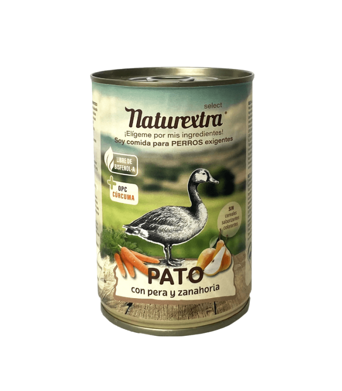 NATUREXTRA COMIDA HUMEDA PATO CON PERA Y ZANAHORIA 400 GR.