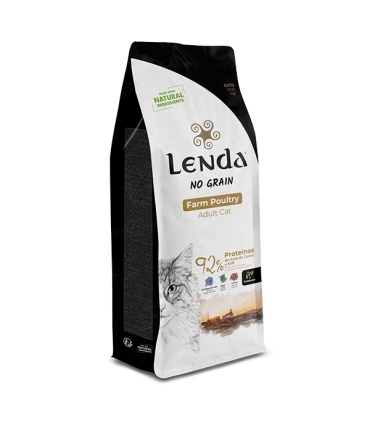 Pienso Lenda sin cereales para gatos con aves de corral y krill