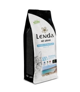 Pienso Lenda Sensitive & Sterilized para gatos con pescado blanco hidrolizado