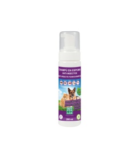 CHAMPU ESPUMA ANTIINSECTO MARGOSA , GERANIOL , LAVANDINO 200ML
