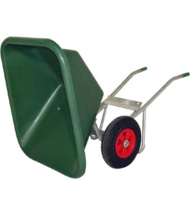 CARRETILLA PLASTICO/ACERO GALVANIZ. 2RUEDAS BASCULANTE VERDE
