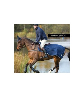 MANTA CABALLO RAMBO RIÑONERA POLAR IMPERM. MARINO/BEIGE T.L