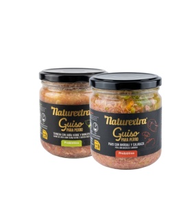 Pack Naturextra de guisos naturales para perros con ternera y pavo.