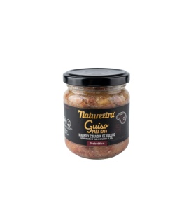 Naturextra guiso de ternera con taurina para gatos.