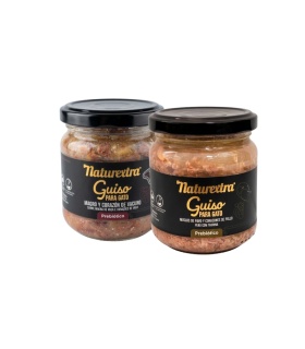 Pack Naturextra de guisos naturales para gatos con ternera y pavo.