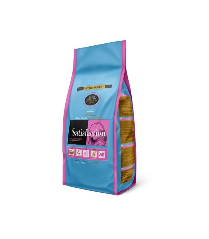 Satisfaction Puppy Maxi pienso para cachorros de razas grandes con pollo y arroz