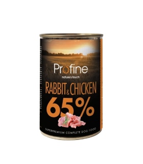 Profine Lata 65% Conejo y Pollo 6x400gr alimento húmedo completo para perros