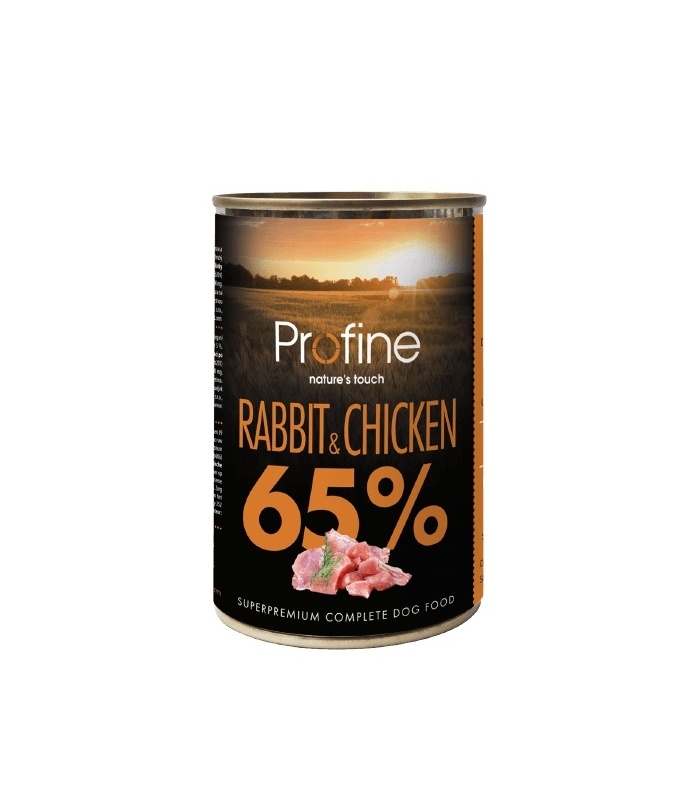 Profine Lata 65% Conejo y Pollo 6x400gr alimento húmedo completo para perros