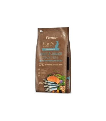 FITMIN Purity GF Adult Junior Fish Menu Monoprotein pienso de pescado sin cereales para perros