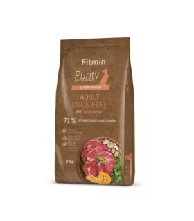 Saco de FITMIN Dog Purity GF Adult Beef con carne de vacuno para perros de razas medianas grandes y gigantes