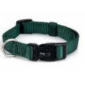 Collar de nylon verde ajustable y resistente para perros