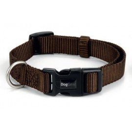 Collar nylon marrón para perros ajustable y resistente